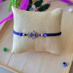 Handmade Evil Eye Bead & Hamsa Hand Protection Bracelet.